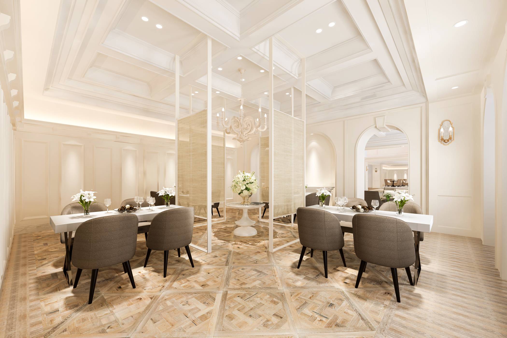 Custom curtains in a refined interior