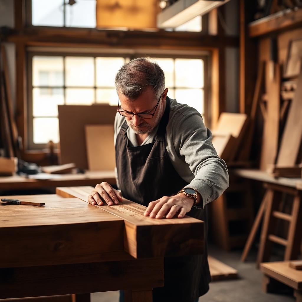 Craftsman at work in the Damp2Decor atelier